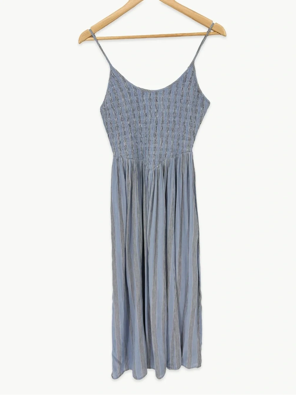 Aerie At The Barre Midi Dress Size Small Monaco Blue Striped Gauze NWT - Picture 5 of 12